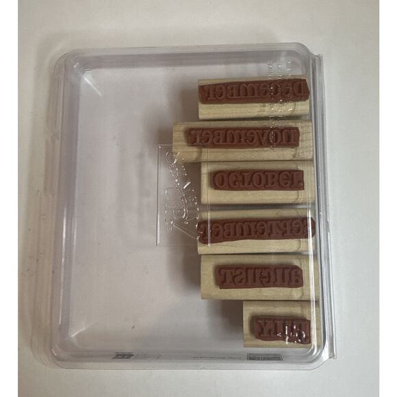 Stampin' Up! FULL CALENDAR Wood Stamp 12 Months on 6 Stamps March April May June - Picture 3 of 4